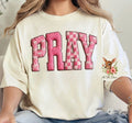 Pray Pink Faux Yarn T-Shirt