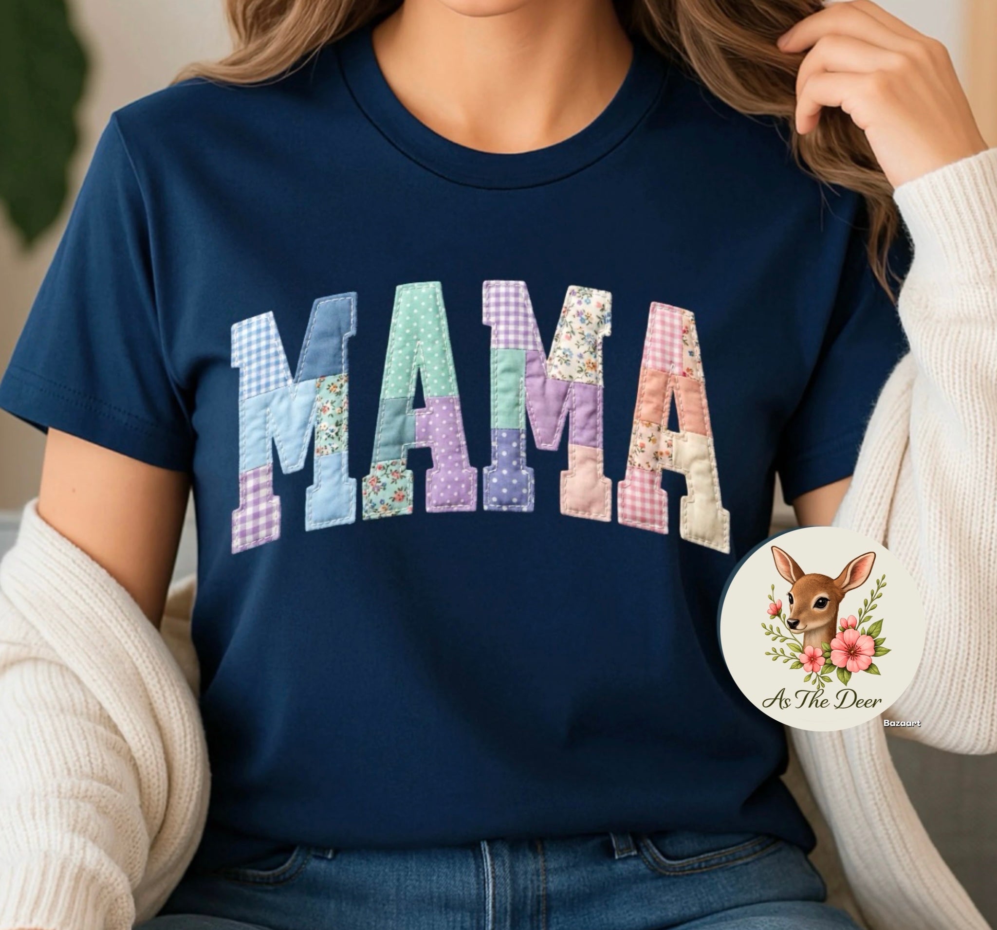 Mama Pastel Quilt T-Shirt